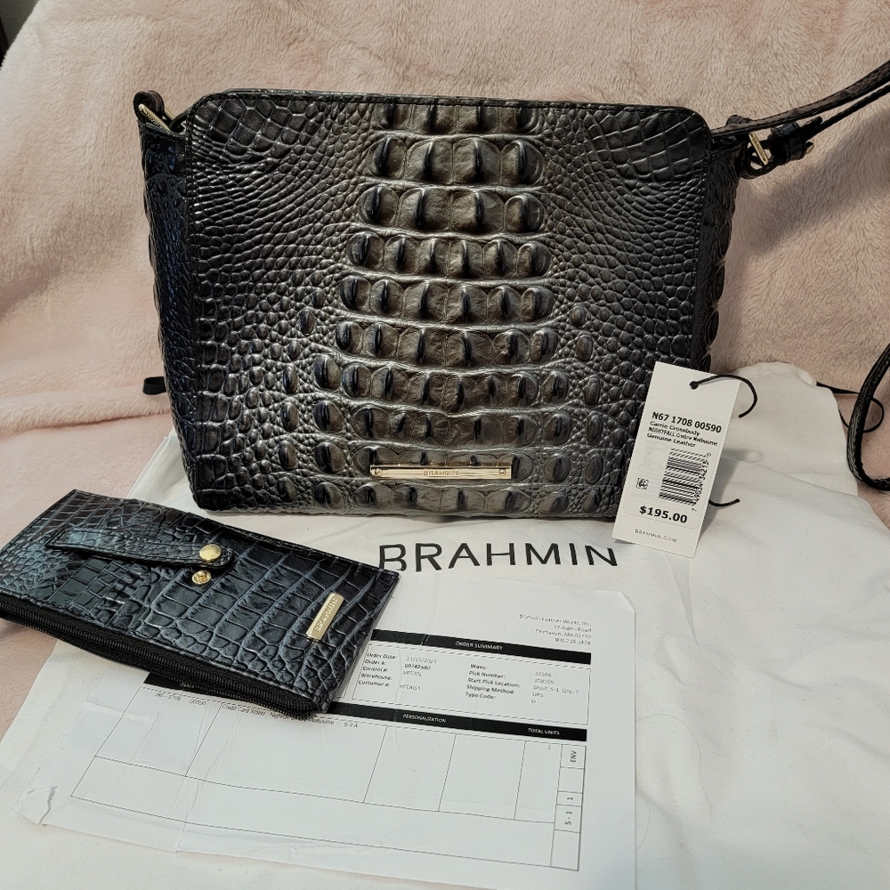 BRAHMIN Nightfall Carrie Crossbody and Credit Card Wallet